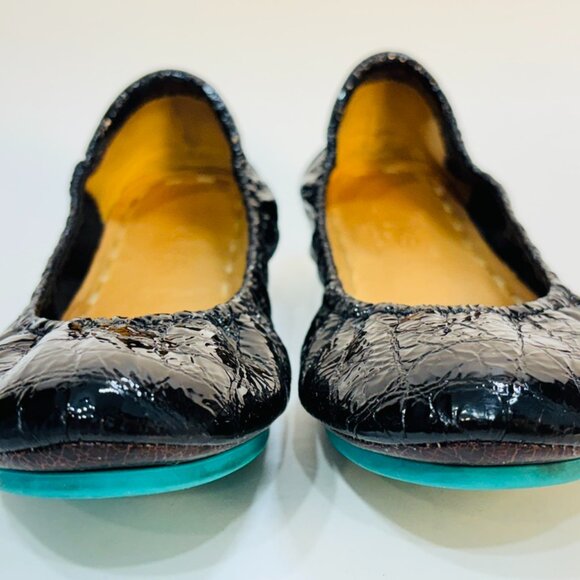 Tieks By Gavrieli Obsidian Black Patent Ballet Flats Women's Size 7 - Picture 6 of 12